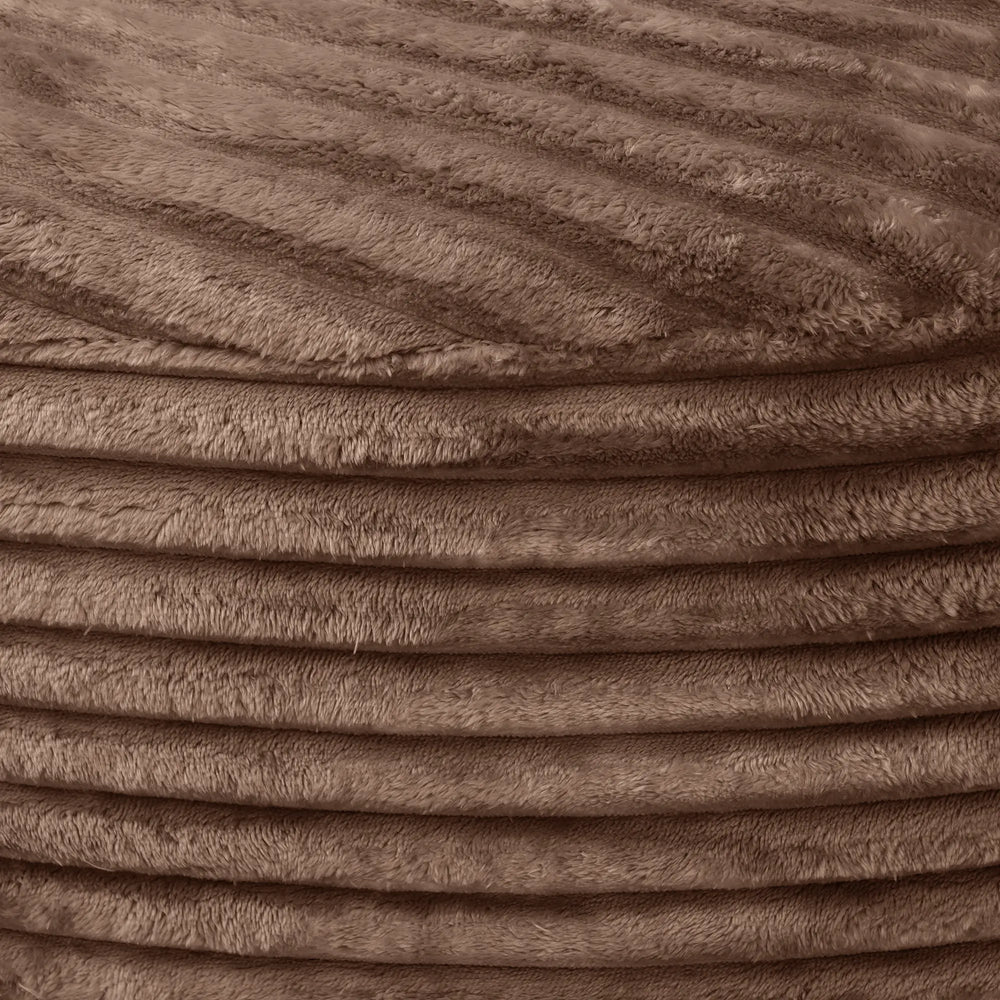 Sofás Essential Round Boneless | Sofá individual de una plaza en tela afelpada marrón