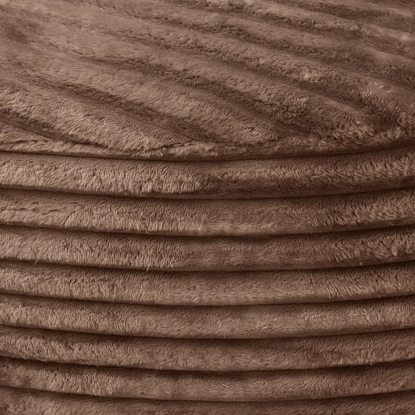 Sofás Essential Round Boneless | Sofá individual de una plaza en tela afelpada marrón