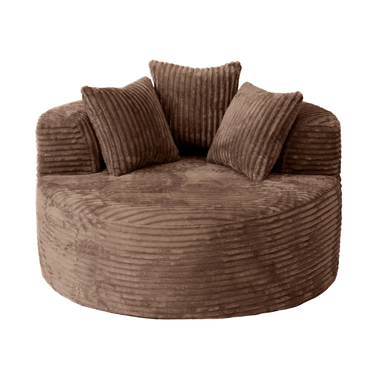 Essential 1-Seater brown Corduroy Single Sofa | 1-Piece, Corduroy Fabric, Compact Design