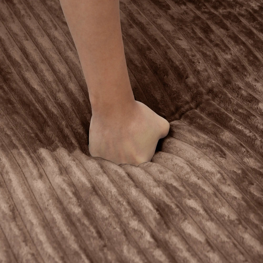 Sofás Essential Round Boneless | Sofá individual de una plaza en tela afelpada marrón