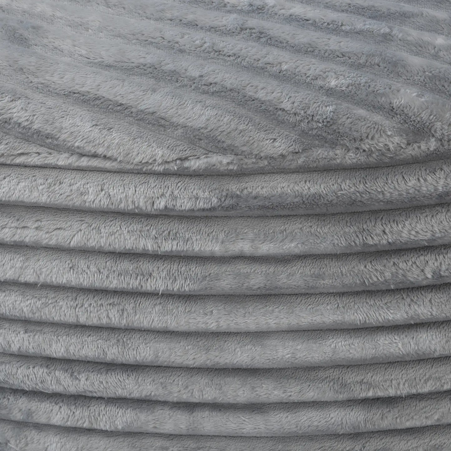 Sofás Essential Round Boneless | Sofá individual de una plaza, de tela afelpada, color gris claro