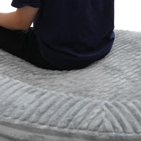 Sofás Essential Round Boneless | Sofá individual de una plaza, de tela afelpada, color gris claro