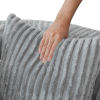 Sofás Essential Round Boneless | Sofá individual de una plaza, de tela afelpada, color gris claro