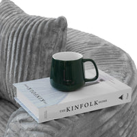 Sofás Essential Round Boneless | Sofá individual de una plaza, de tela afelpada, color gris claro