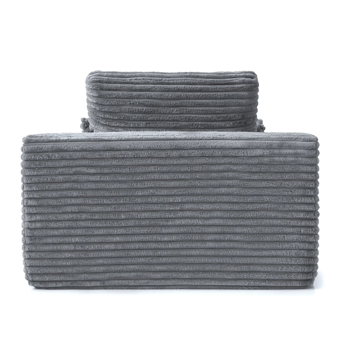 Sofá Individual de Pana Gris Claro Esencial de 1 Plaza | 1 Pieza, Tela de Pana, Diseño Compacto