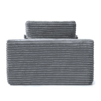 Essential Chaise Boneless Sofas | 1-Piece Corduroy Light Grey Single Sofa 1-Seater