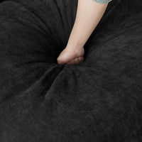 Deluxe Slope Cloud Sectional Sofas | Linen Black Single Sofa 40" Adjustable Backrest Pillows 1-Seater