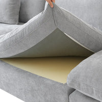 Deluxe Slope Cloud Sectional Sofas | Light Grey Linen Couch Sectionals 3-seaters