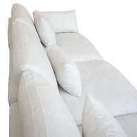 Deluxe Slope Cloud Sectional Sofas | White Linen Couch Sectionals 3-seaters