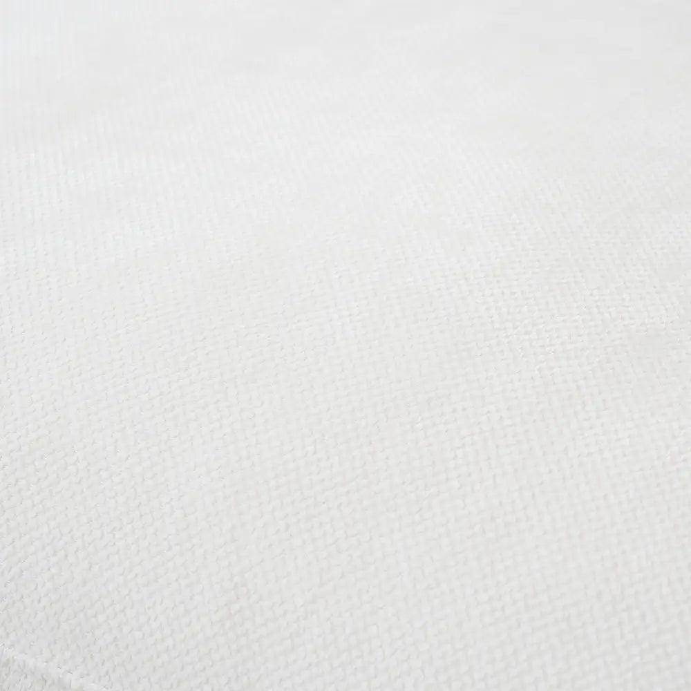 Deluxe Cloud 2-Seater White Washable Chaise Sectional | 3-Piece (includes 1 Ottoman), Chenille and Linen Fabric, Modular Design