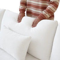 Deluxe Slope Cloud Sectional Sofas | White Linen Couch Sectionals 3-seaters