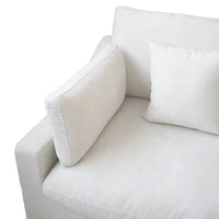 Deluxe Slope Cloud Sectional Sofas | White Linen Couch Sectionals 3-seaters