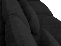 Deluxe Slope Cloud Sectional Sofa Covers | Black Chenille and Linen Sofa Cover for 4-Seater with 2-Ottomans