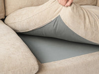 Deluxe Slope Cloud Sectional Sofa Covers | Khaki Chenille and Linen Sofa Cover for 4-Seater with 2-Ottomans