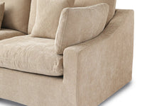 Deluxe Slope Cloud Sectional Sofa Covers | Khaki Chenille and Linen Sofa Cover for 4-Seater with 2-Ottomans