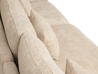 Deluxe Slope Cloud Sectional Sofa Covers | Khaki Chenille and Linen Sofa Cover for 4-Seater with 2-Ottomans