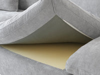 Deluxe Slope Cloud Sectional Sofa Covers | Light Grey Chenille and Linen Sofa Cover for 4-Seater with 2-Ottomans