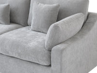 Deluxe Slope Cloud Sectional Sofa Covers | Light Grey Chenille and Linen Sofa Cover for 4-Seater with 2-Ottomans