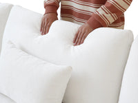 Deluxe Slope Cloud Sectional Sofa Covers | White Chenille and Linen Sofa Cover for 4-Seater with 2-Ottomans
