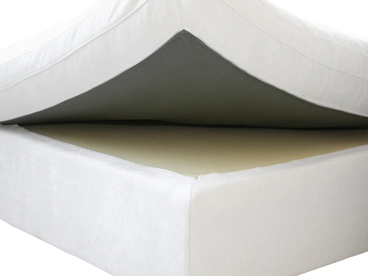 Deluxe Slope Cloud Sectional Sofa Covers | White Chenille and Linen Sofa Cover for 4-Seater with 2-Ottomans