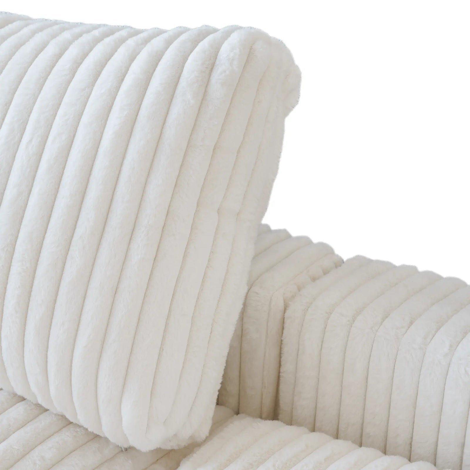 Sofá de dos plazas Deluxe Cloud, color beige, lavable | 2 piezas, tela de felpa, diseño modular