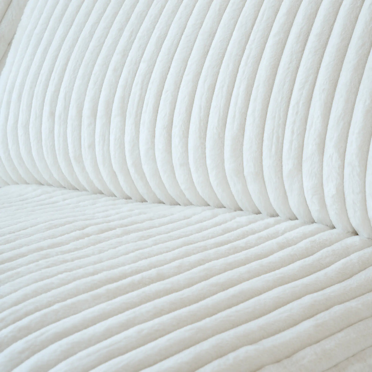 Deluxe Cloud 2-Seater Beige Washable Chaise Sectional | 3-Piece (includes 1 Ottoman), Plush Fabric, Modular Design