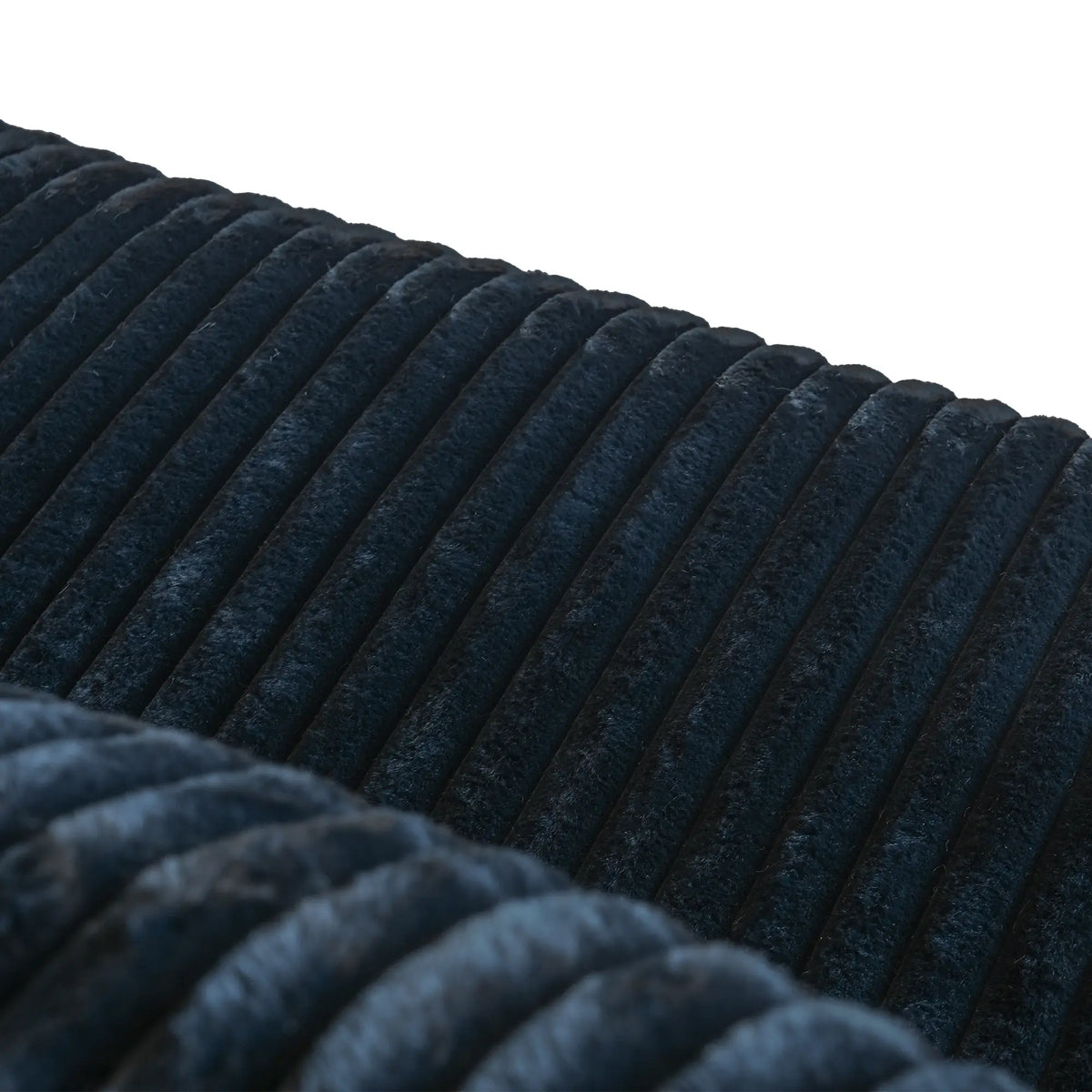 Deluxe Cloud 2-Seater Black Washable Chaise Sectional | 3-Piece (includes 1 Ottoman), Plush Fabric, Modular Design