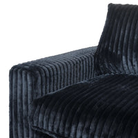 Deluxe Classic Cloud Sectional Sofas | Black Plush Fabric U shaped Sectionals 5-seaters with 1 Ottoman