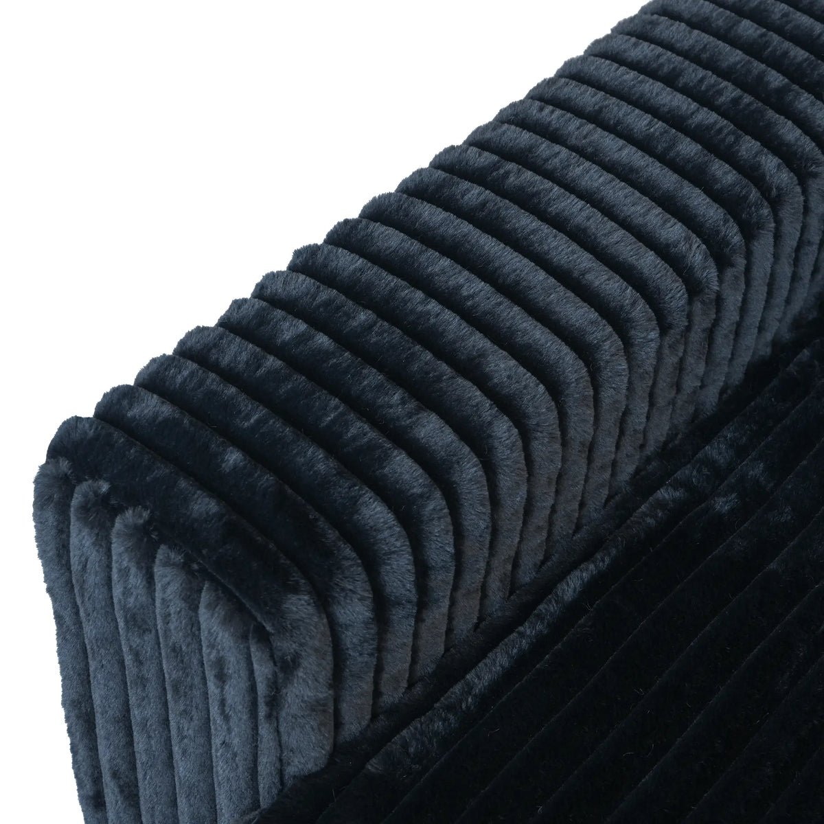 Deluxe Cloud 4-Seater Black Washable U-Shaped Sectional | 6-Piece (includes 2 Ottomans), Plush Fabric, Modular Design