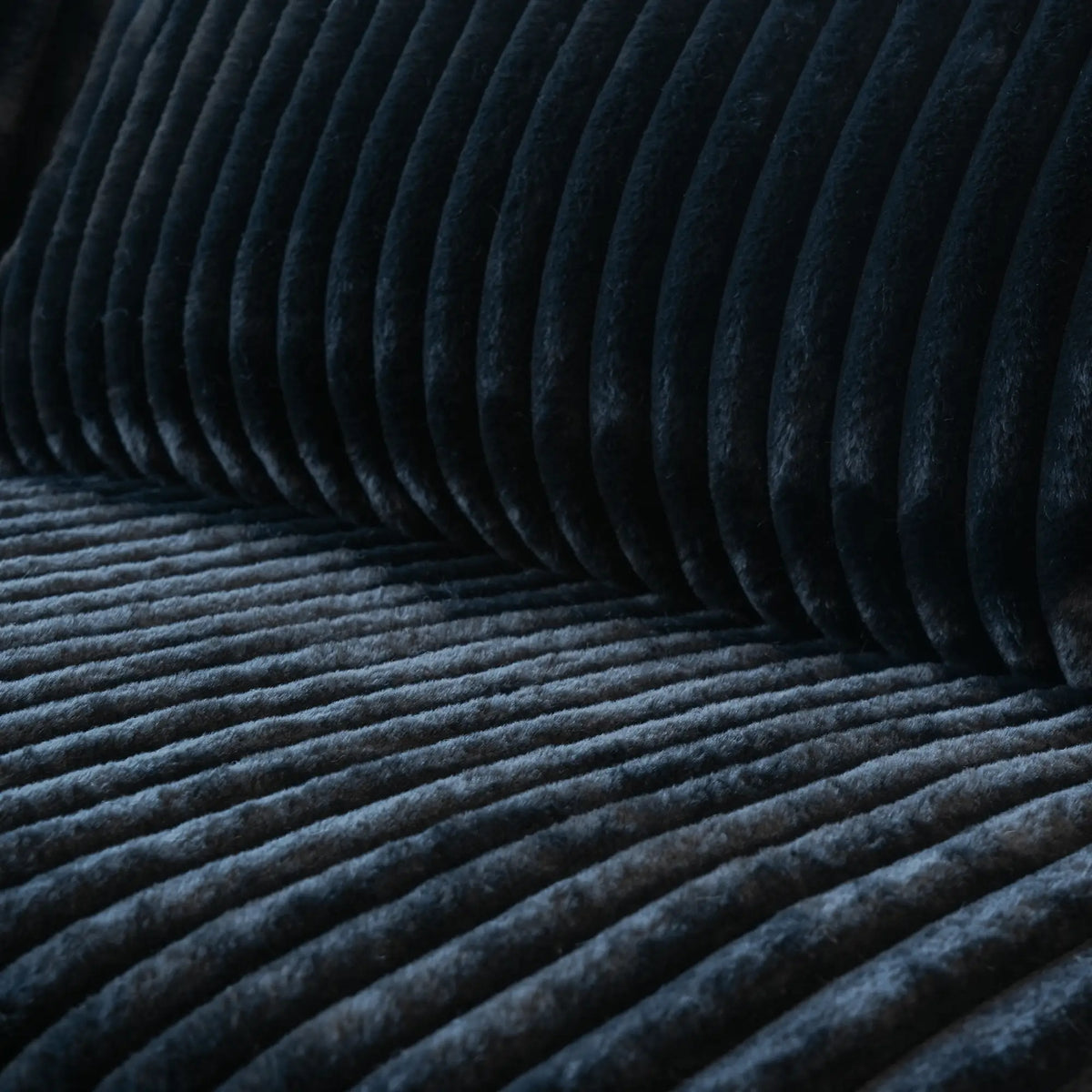 Deluxe Cloud 2-Seater Black Washable Chaise Sectional | 3-Piece (includes 1 Ottoman), Plush Fabric, Modular Design