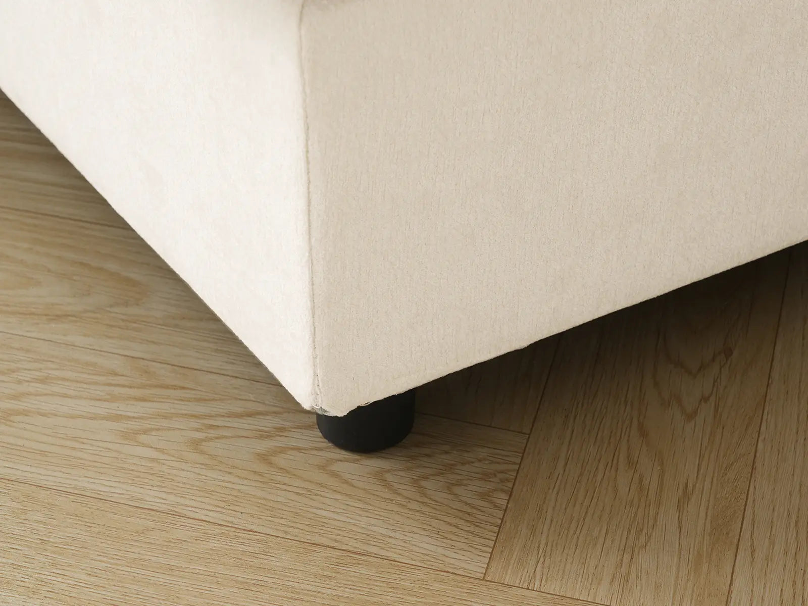 Sofá seccional de 3 plazas Deluxe Cloud beige para espacios pequeños | 3 piezas, tela de chenilla mezcla de lino, fácil de limpiar