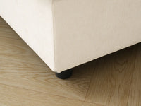 Sofá seccional de 3 plazas Deluxe Cloud beige para espacios pequeños | 3 piezas, tela de chenilla mezcla de lino, fácil de limpiar