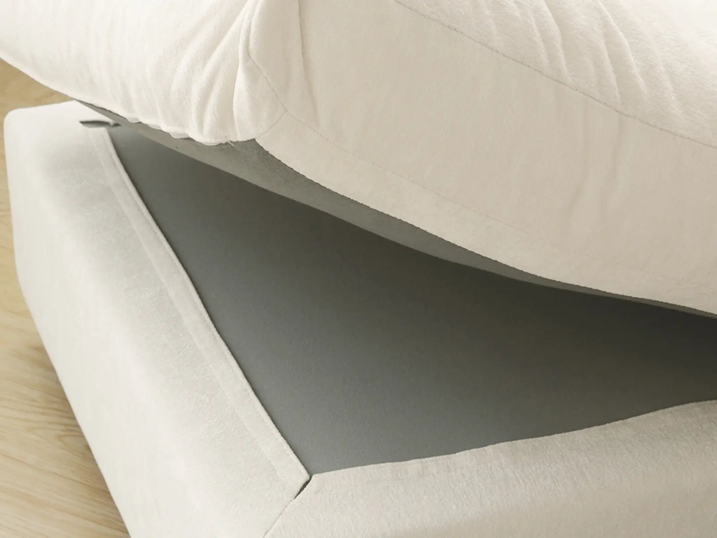 Sofá seccional de 3 plazas Deluxe Cloud beige para espacios pequeños | 3 piezas, tela de chenilla mezcla de lino, fácil de limpiar