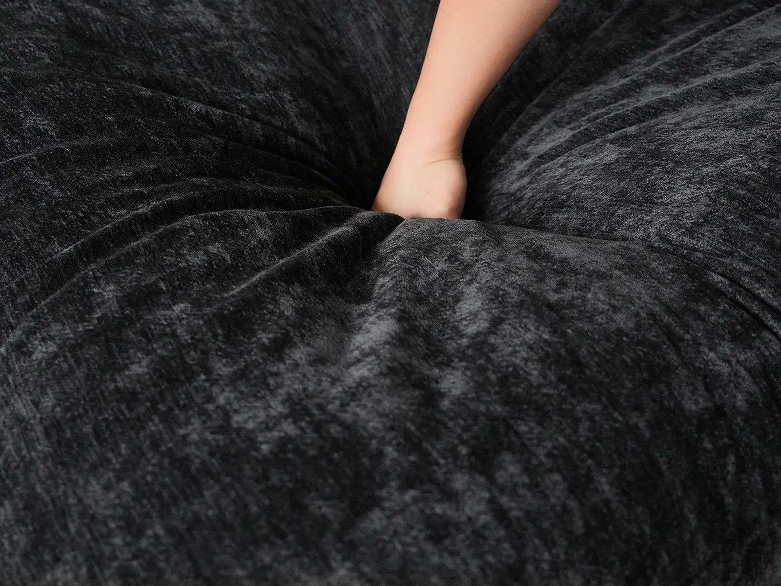 Sofá seccional de 4 plazas Deluxe Cloud negro | 4 piezas, tela de chenilla mezcla de lino, fundas de cojín lavables