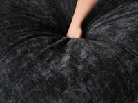 Sofá seccional de 4 plazas Deluxe Cloud negro | 4 piezas, tela de chenilla mezcla de lino, fundas de cojín lavables