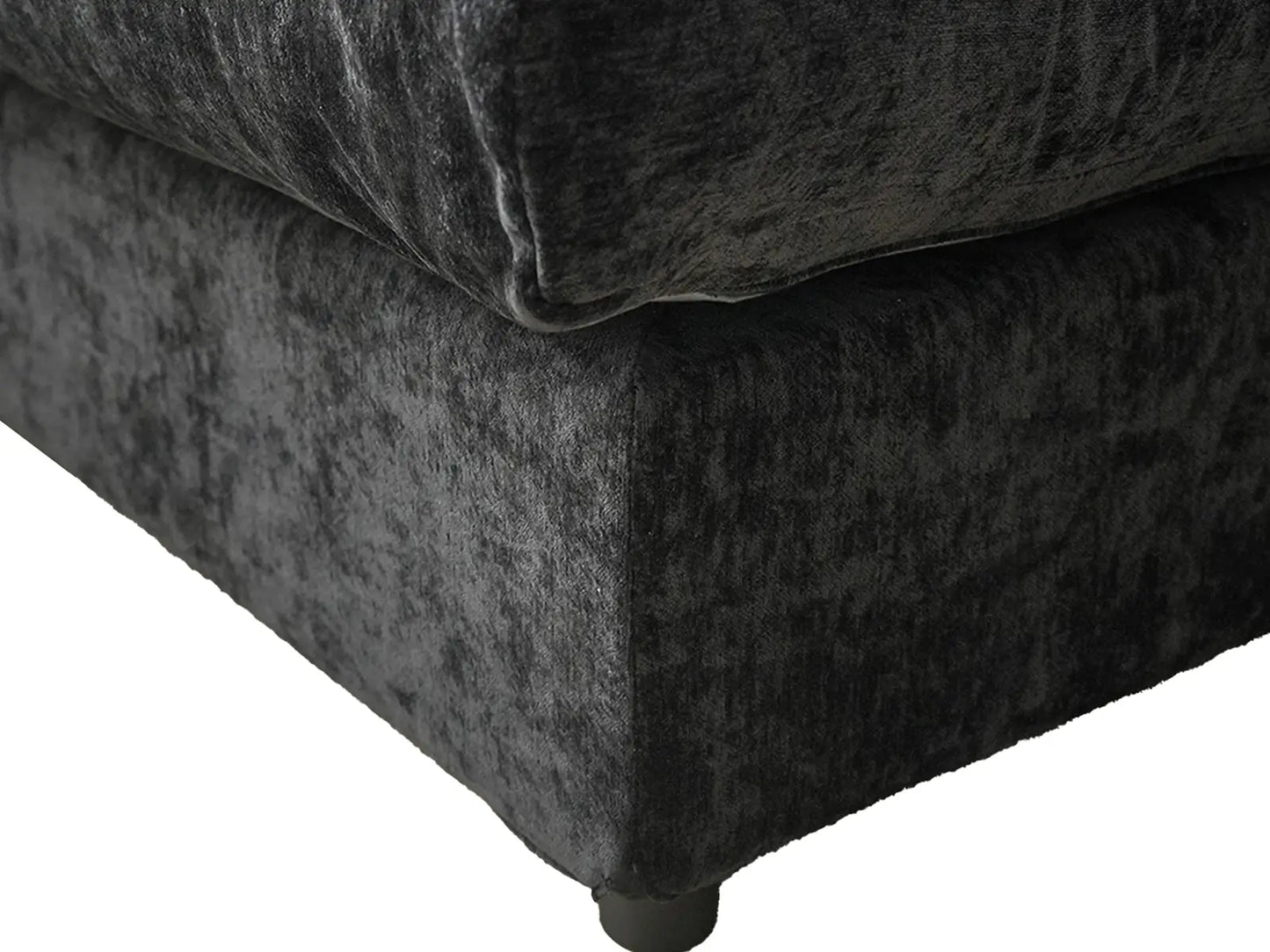 Sofá seccional de 4 plazas Deluxe Cloud negro | 4 piezas, tela de chenilla mezcla de lino, fundas de cojín lavables
