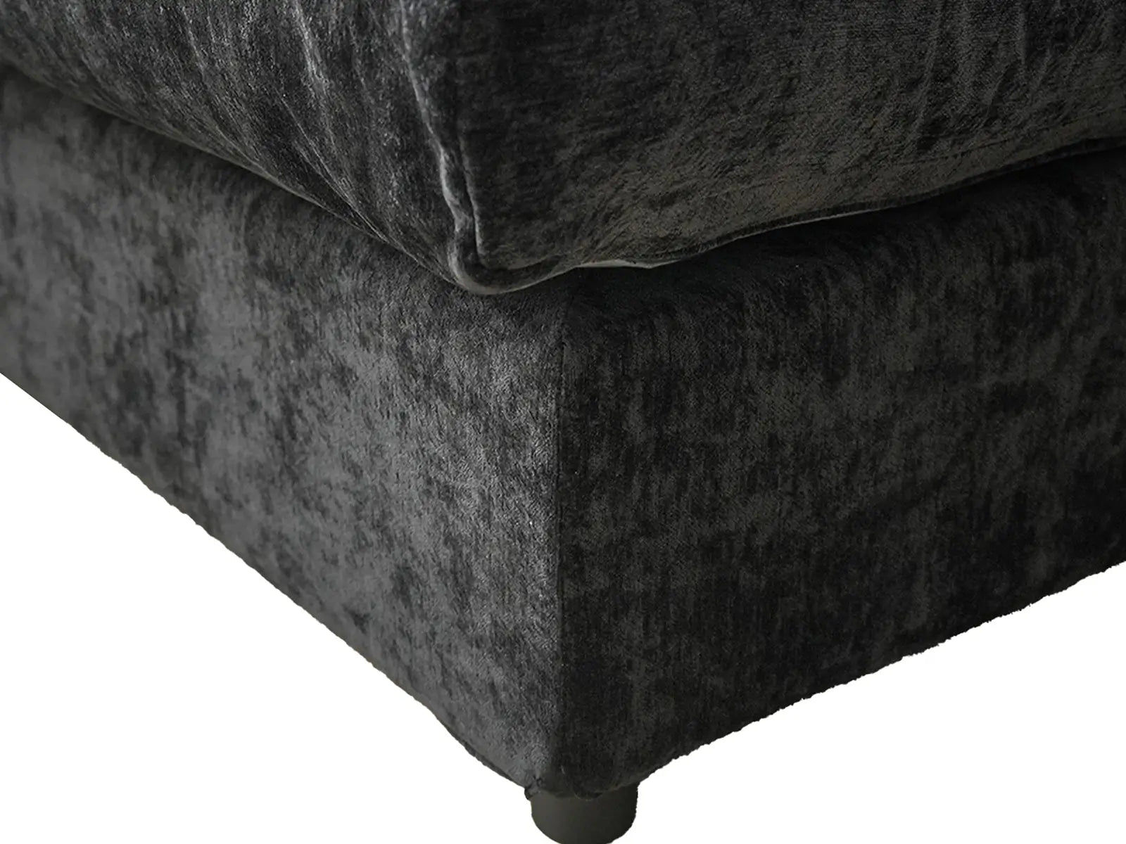 Sofá seccional de 4 plazas Deluxe Cloud negro | 4 piezas, tela de chenilla mezcla de lino, fundas de cojín lavables