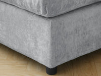 Puf Deluxe Cloud gris claro | 1 pieza (incluye 1 puf), tela de chenilla mezcla de lino, fundas de cojín lavables