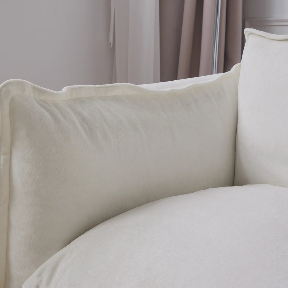 Deluxe Urban Cloud Sectional Sofas | 1-Piece Velvet Beige Ottoman