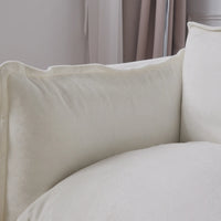 Deluxe Urban Cloud Sectional Sofas | 1-Piece Velvet Beige Ottoman
