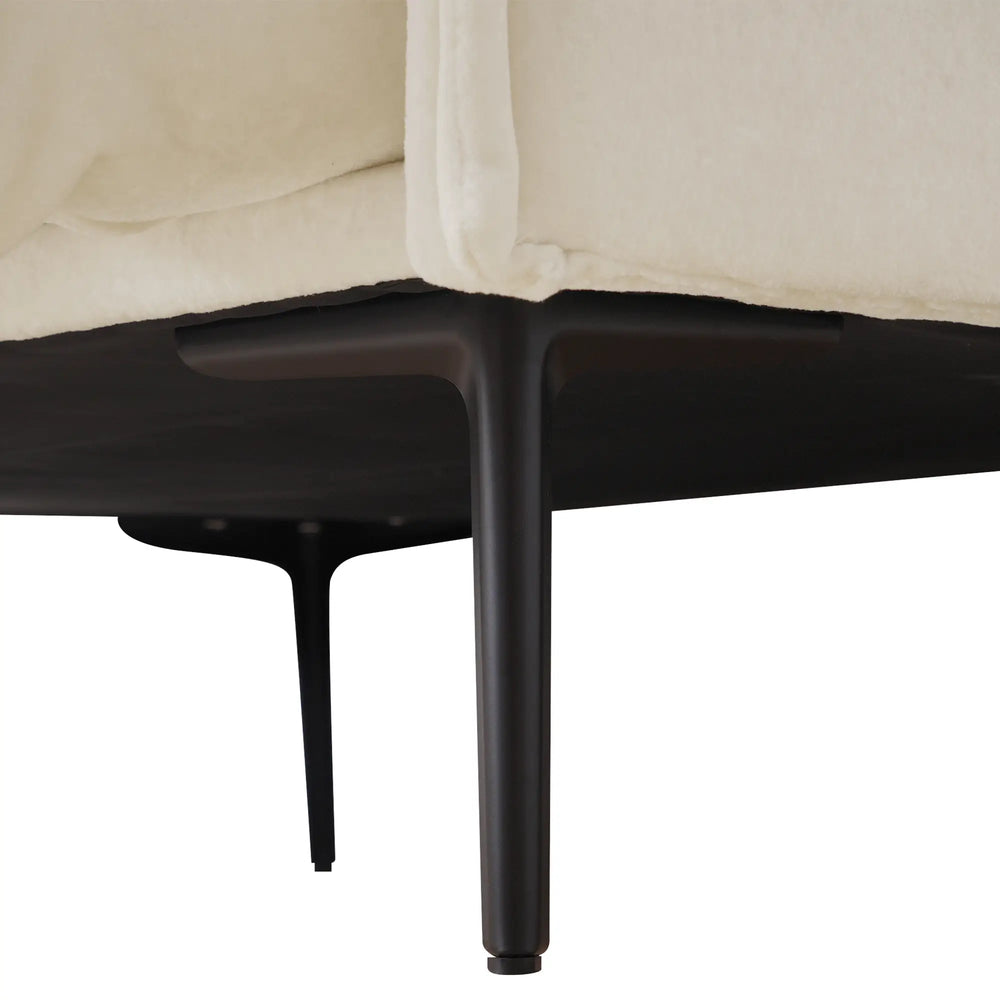 Deluxe Urban Cloud Sectional Sofas | 1-Piece Velvet Beige Ottoman