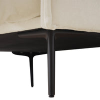 Deluxe Urban Cloud Sectional Sofas | 1-Piece Velvet Beige Ottoman