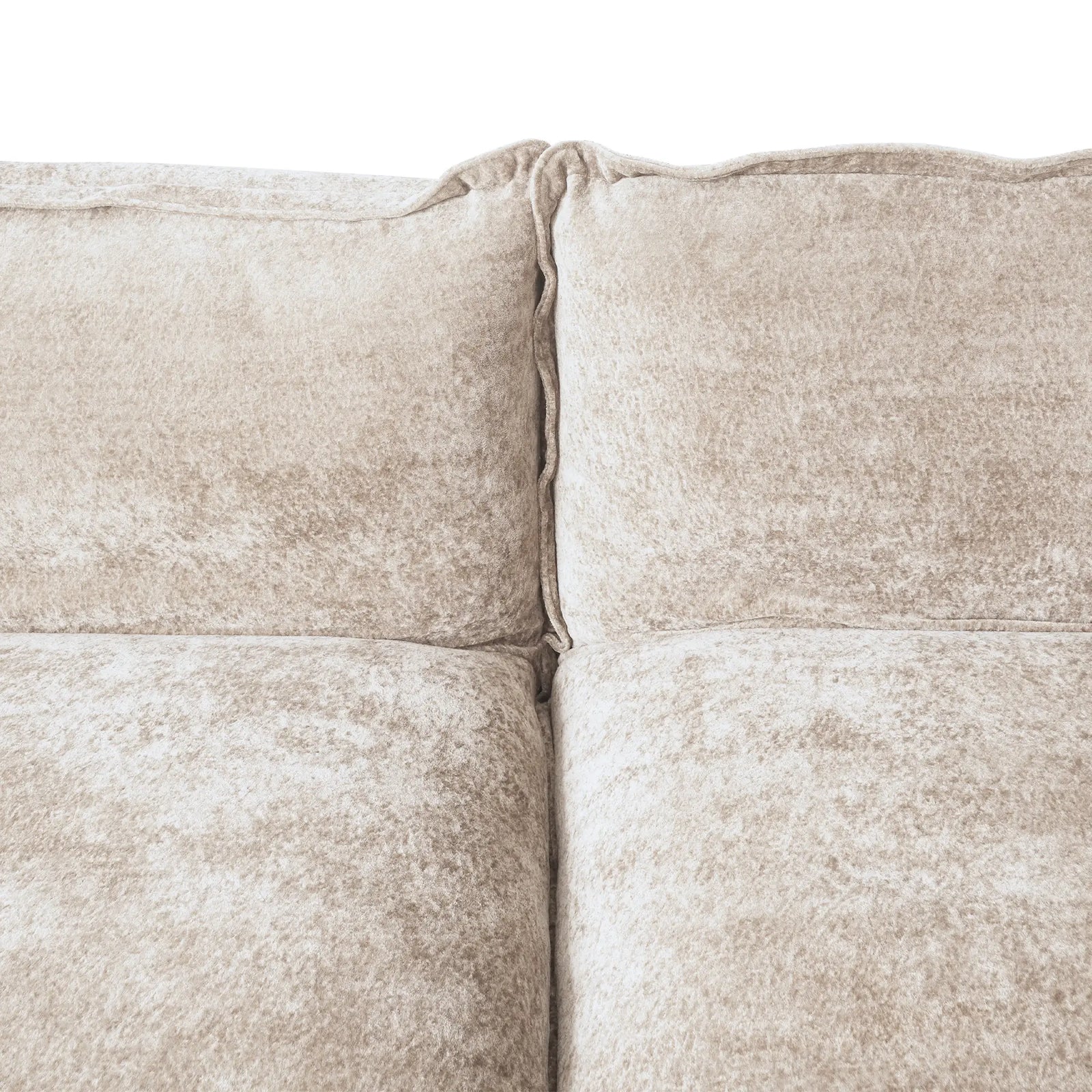 Sofá modular de dos plazas Deluxe Cloud, color marrón | 2 piezas, tela de terciopelo, ideal para apartamentos.