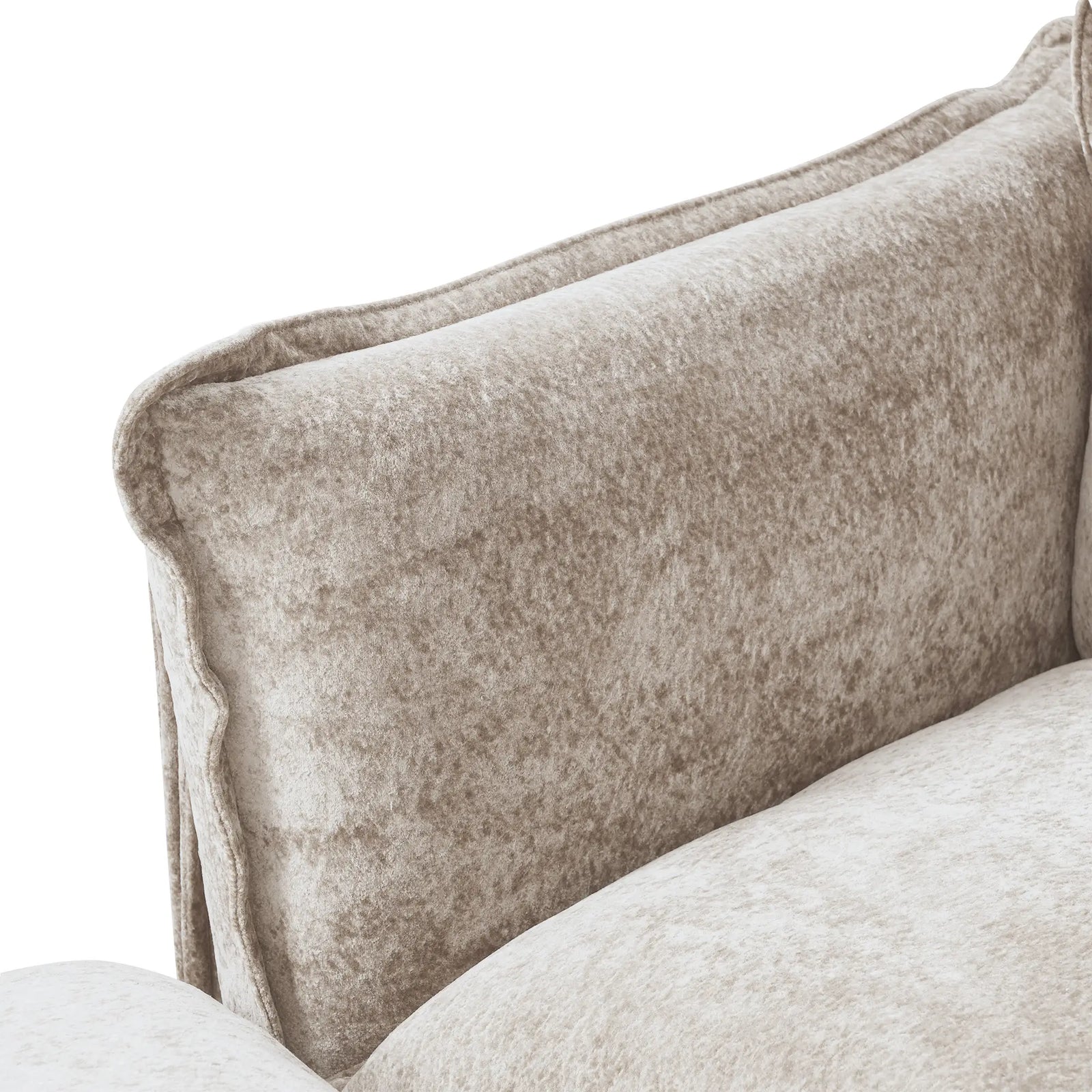Sofá modular de dos plazas Deluxe Cloud, color marrón | 2 piezas, tela de terciopelo, ideal para apartamentos.
