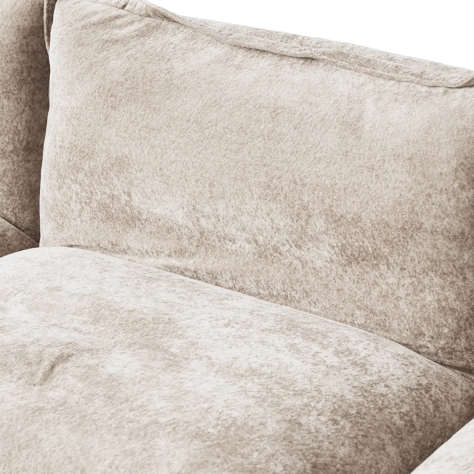 Sofá modular de dos plazas Deluxe Cloud, color marrón | 2 piezas, tela de terciopelo, ideal para apartamentos.