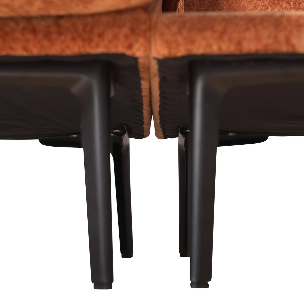 Deluxe Cloud 3-Seater Orange Modular L-Shaped Sectional | 4-Piece (includes 1 Ottoman), Velvet Fabric, Roomy Layout