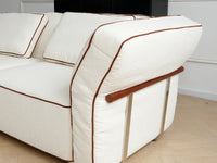 Deluxe Cloud 5-Seater Beige Large Space Sofa-Sets | 6-Piece (Includes 1 Ottoman), Bouclé Sherpa-Like Fabric, Easy To Clean