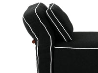 Deluxe Cloud 5-Seater Black Large Space Sofa-Sets | 6-Piece (Includes 1 Ottoman), Bouclé Sherpa-Like Fabric, Easy To Clean