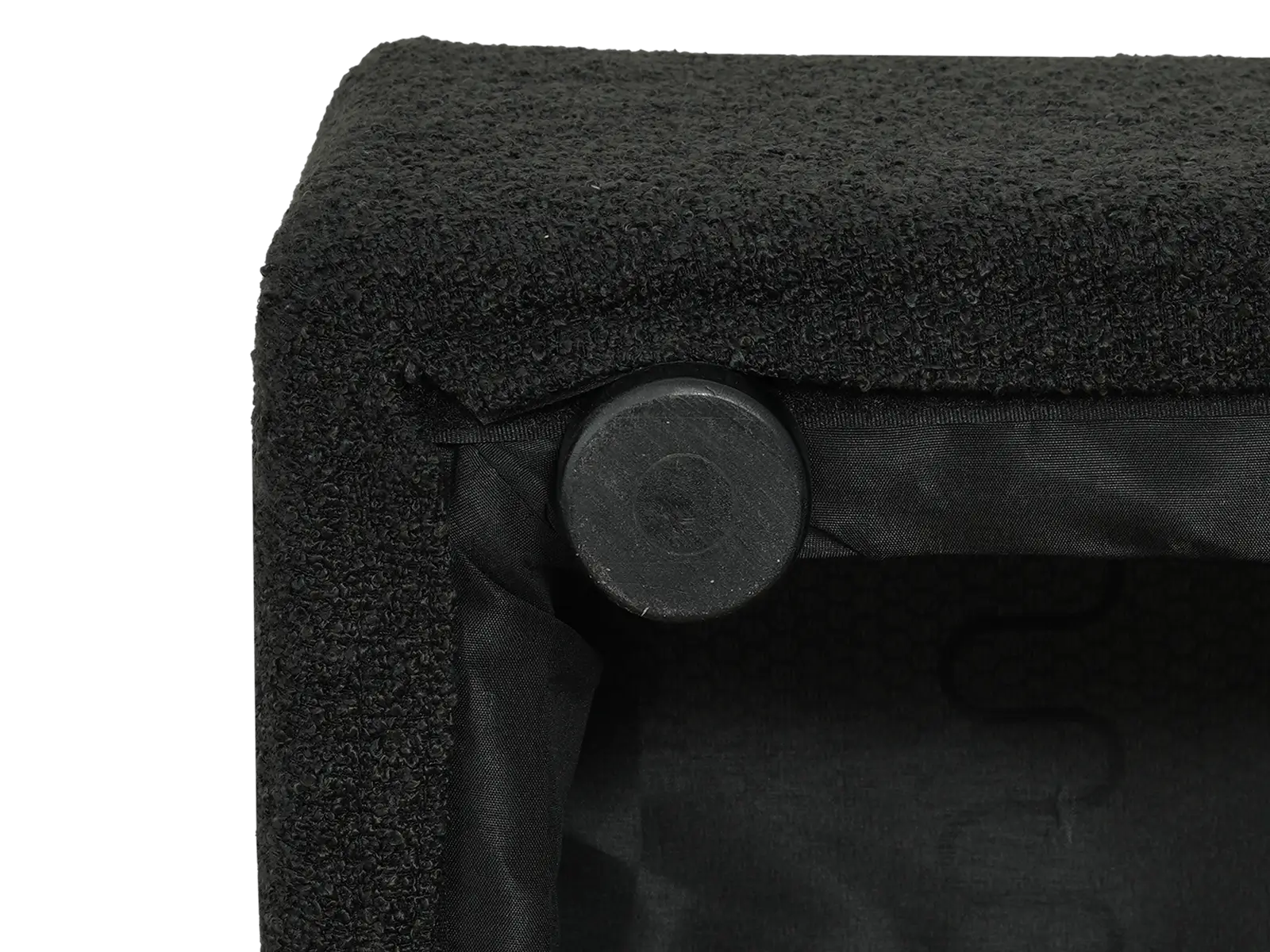 Deluxe Cloud 1-Seater Black Single Sofa | 1-Piece, Bouclé Sherpa-Like Fabric, Living Room Accent, Washable Cushion Covers