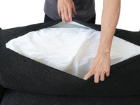 Deluxe Cloud 1-Seater Black Single Sofa | 1-Piece, Bouclé Sherpa-Like Fabric, Living Room Accent, Washable Cushion Covers